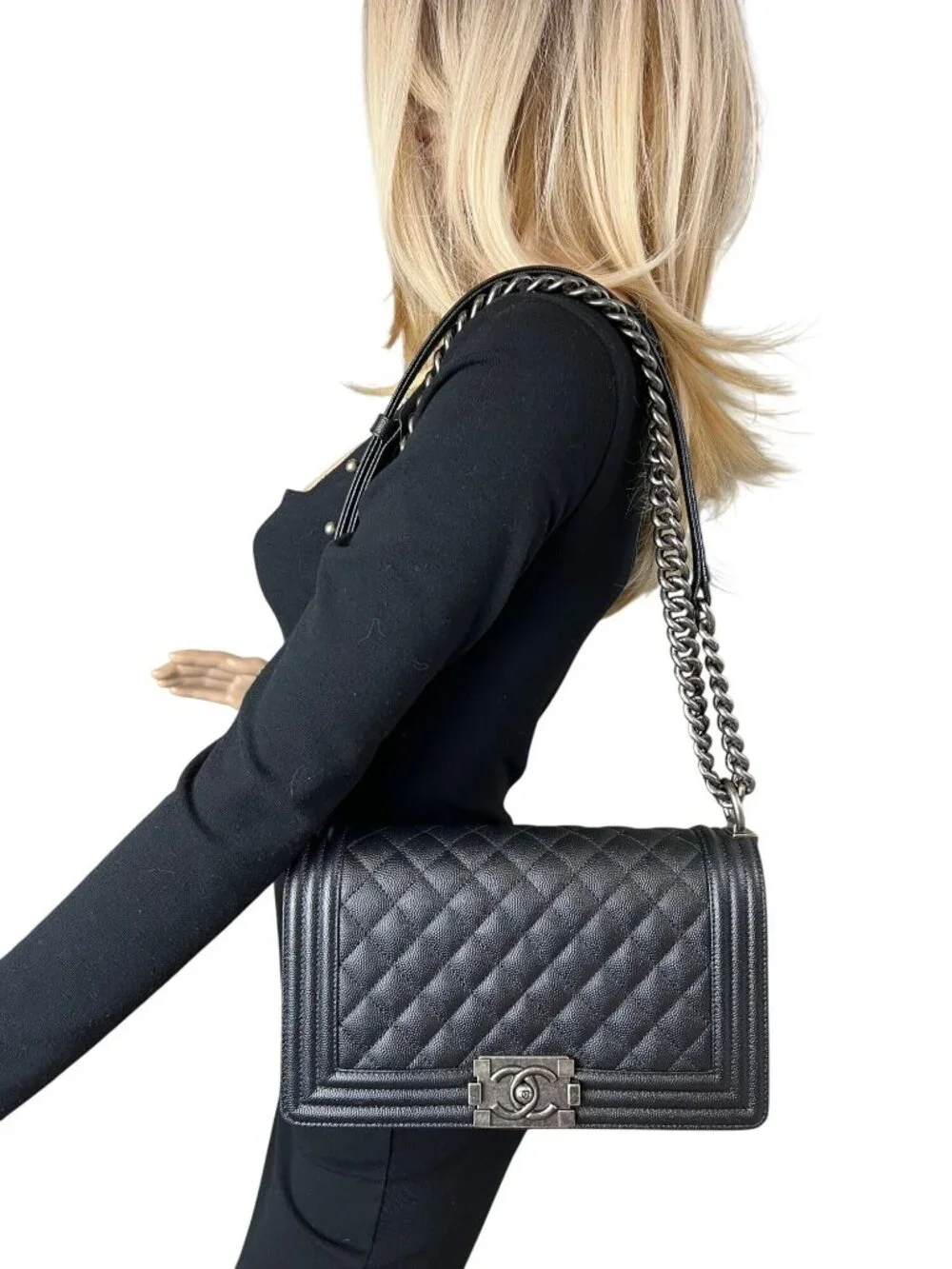 Chanel Caviar Quilted Medium Black Boy Flap Shoulder Bag